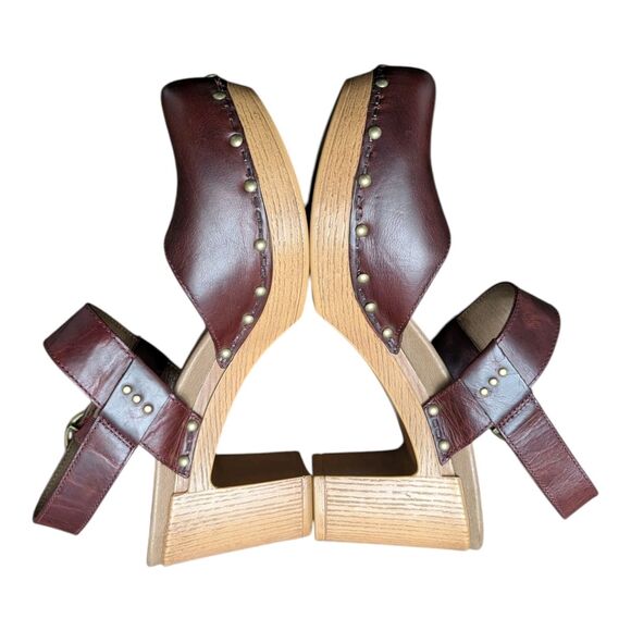 Dansko Dotty Women's Brown Leather Heeled Clog Sandals EU 40 US 9 Boho Mary Jane - Picture 5 of 10